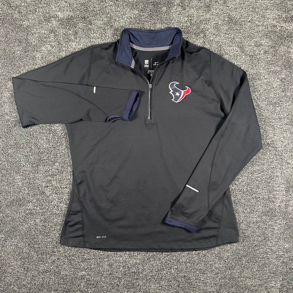 Houston Texans Nike Pullover Womens XL Black NFL Football Dri-FIT 1/4 Zip Top